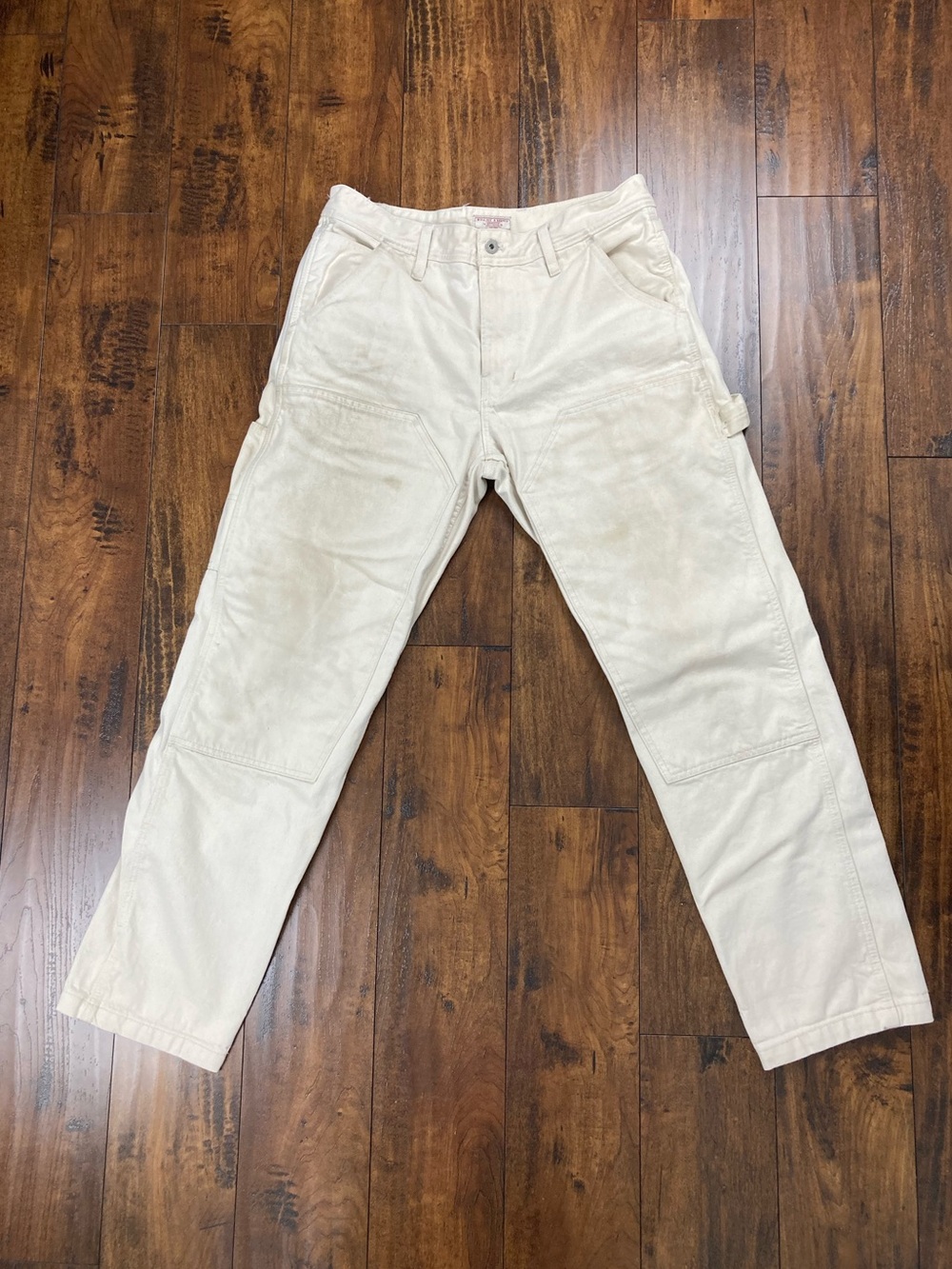 WALLACE & BARNES Men’s Off White Canvas Work Pants Size 33 x 32 BE623